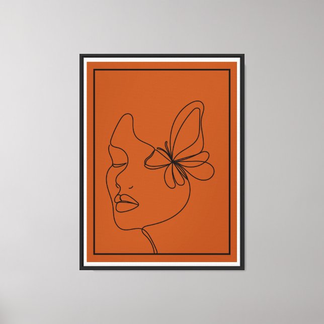 Abstract Face with Butterfly Line Art Print – Mini (Front)