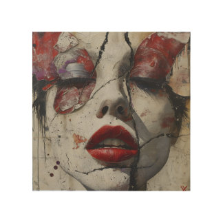 Abstract Face Wood Wall Art