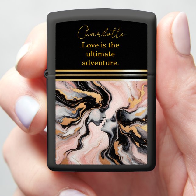 Abstract faces in harmony. zippo lighter (In Hand)