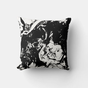 Abstract Faces Incidental Art Throw Pillow