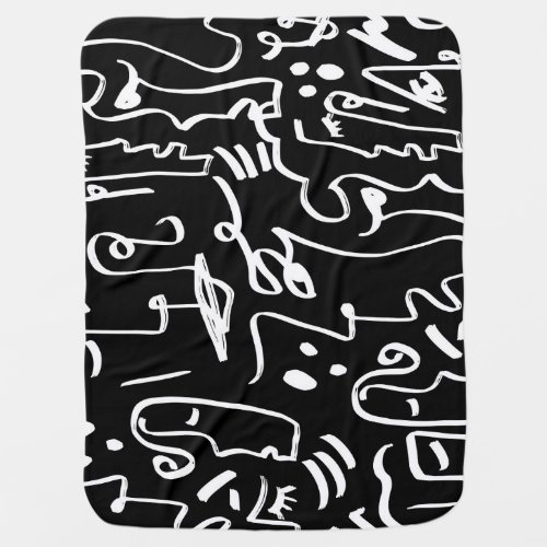 Abstract Faces Masks Geometric Pattern Baby Blanket