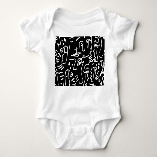 Abstract Faces Masks Geometric Pattern Baby Bodysuit