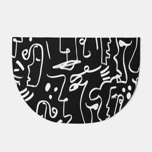 Abstract Faces Masks Geometric Pattern Doormat
