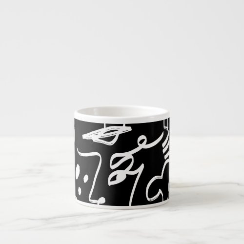 Abstract Faces Masks Geometric Pattern Espresso Cup