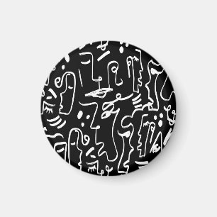 Abstract Faces Masks: Geometric Pattern Magnet