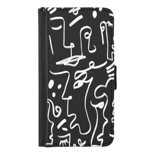 Abstract Faces Masks Geometric Pattern Samsung Galaxy S5 Wallet Case