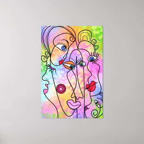 Abstract Faces Mood Canvas Print Modern Painting