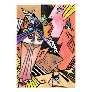 Abstract Faces - Moods - Cubism Portrait Painting Photo Print