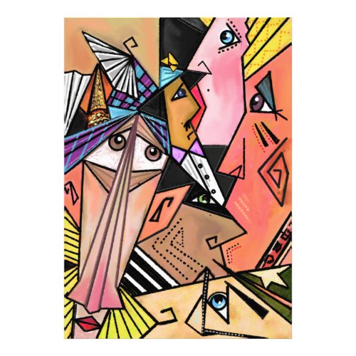 Abstract Faces _ Moods _ Cubism Portrait Painting  Photo Print