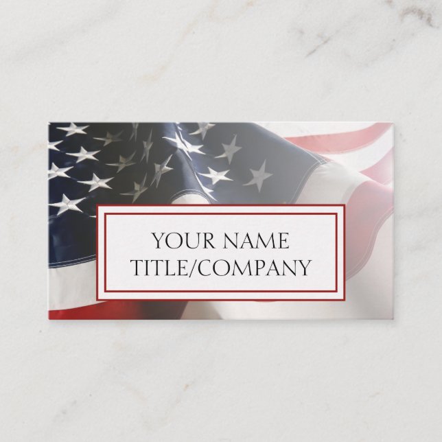 Abstract Faded American Flag Company Name  Business Card (Front)
