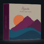 Abstract Fall Autumn Mountain Landscape Sunset  3 Ring Binder<br><div class="desc">A beautiful abstract illustration of a mountain landscape and sunset using Autumn Fall color tones derived from nature. Color tones include burgundy,  orange,  deep blues and beige. A rustic design ideal for Fall Autumn and Winter home decor,  Thanksgiving decor and gifts.</div>