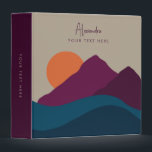 Abstract Fall Autumn Mountain Landscape Sunset  3 Ring Binder<br><div class="desc">A beautiful abstract illustration of a mountain landscape and sunset using Autumn Fall color tones derived from nature. Color tones include burgundy,  orange,  deep blues and beige. A rustic design ideal for Fall Autumn and Winter home decor,  Thanksgiving decor and gifts.</div>