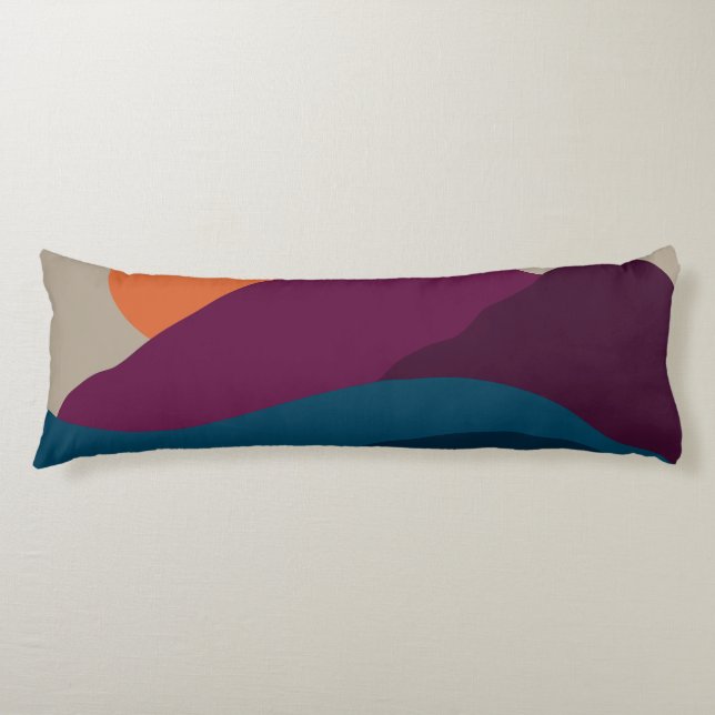 Abstract Fall Autumn Mountain Landscape Sunset   Body Pillow (Front)