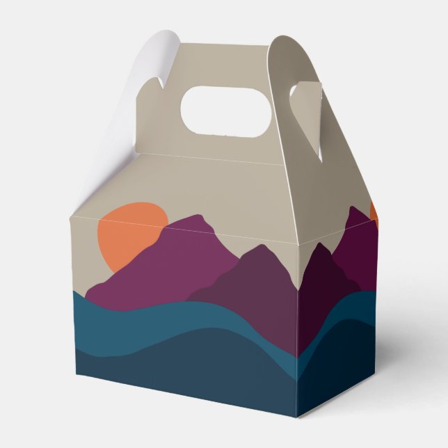 Abstract Fall Autumn Mountain Landscape Sunset  Favor Boxes (Front Side)