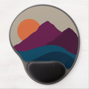 Abstract Fall Autumn Mountain Landscape Sunset Gel Mouse Pad
