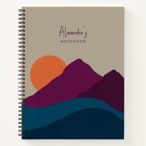 Abstract Fall Autumn Mountain Landscape Sunset   Notebook