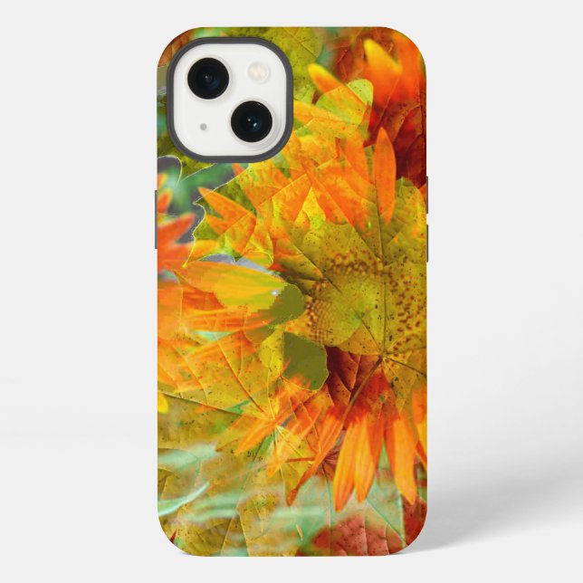 Abstract Fall Color Flowers Iphone Case (Back)
