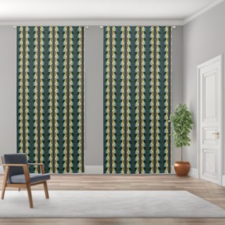 Abstract Fall Leaf Art, Green Yellow Brown Stripes