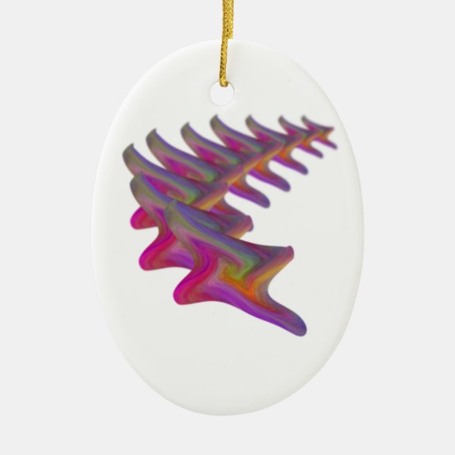 Abstract falling star, gifts ceramic ornament (Front)