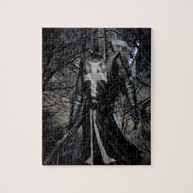 Abstract Fantasy Black Knight Plague Jigsaw Puzzle (Vertical)