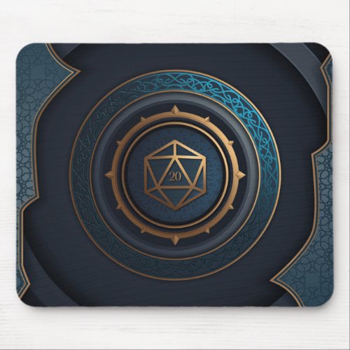 Abstract Fantasy D20 Dice Tabletop RPG Mouse Pad