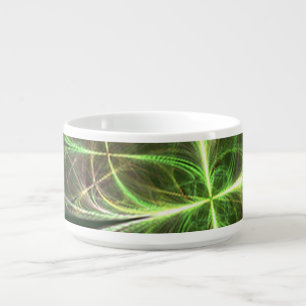 Abstract Fantasy Four Leaves Green Clover Bowl
