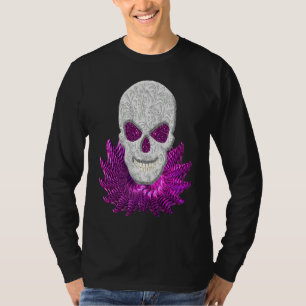 Abstract Fantasy Lacy Skull Goth Pink Eyes T-Shirt