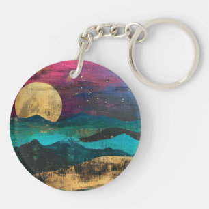 Abstract Fantasy Moonscape Two-sided Acrylic Keychain