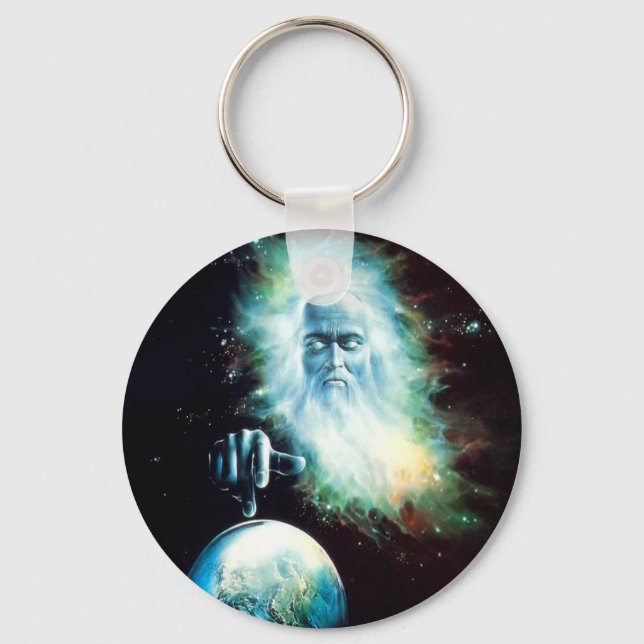 Abstract Fantasy Zeus Watches World Keychain (Front)