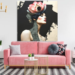 Abstract Fashion Portrait  Canvas Print