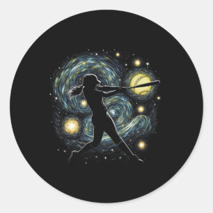 Abstract Fastpitch Softll Hitting Softll Into The  Classic Round Sticker