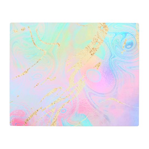 abstract Faux foil veins fluid marble Metal Print