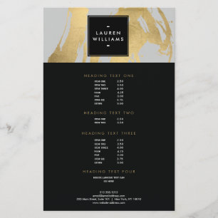 Abstract Faux Gold Brushstrokes on Gray Flyer