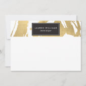 Abstract Faux Gold Brushstrokes on White II (Front)