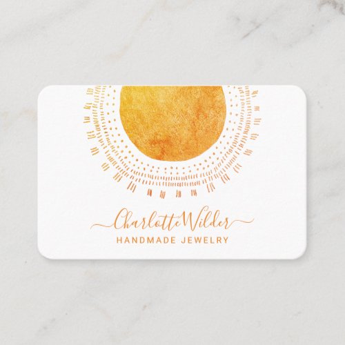 Abstract Faux Gold Circle Handmade Jewelry  Business Card