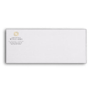 Abstract Faux Gold Clover Logo Jewelry Designer Envelope