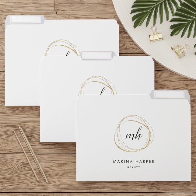Abstract Faux Gold Monogram Logo File Folder (Creator Uploaded)