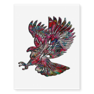 Abstract Faux Metallic Tribal Eagle Temporary Tattoos