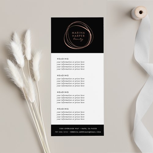 Abstract Faux Rose Gold  Pricing or Services Rack Card