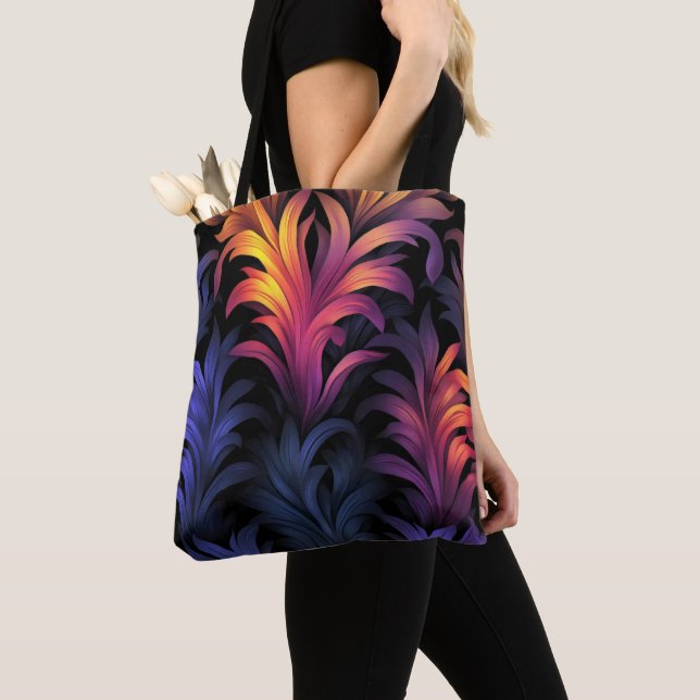 Abstract Feather Colors Tote Bag (Close Up)