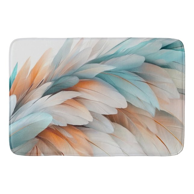 Abstract Feather Flow – Soft Elegance Bath Mat (Front)