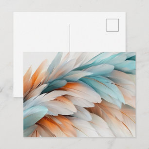 Abstract Feather Flow – Soft Elegance Postcard
