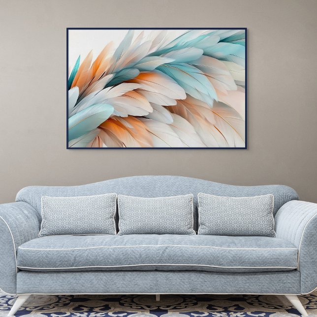 Abstract Feather Flow – Soft Elegance Poster (Abstract Feather Flow – Soft Elegance)