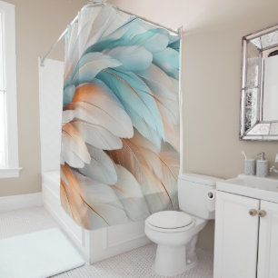 Abstract Feather Flow – Soft Elegance Shower Curtain