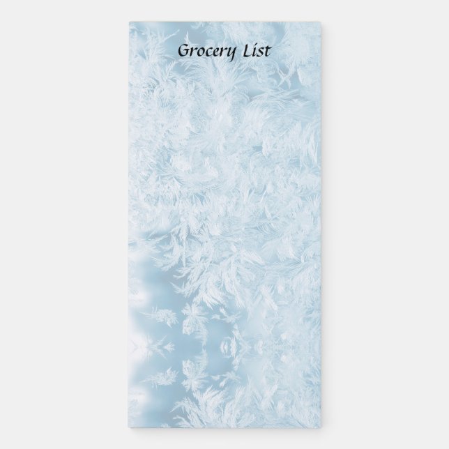 Abstract feathers and snowflakes  magnetic notepad (Front)