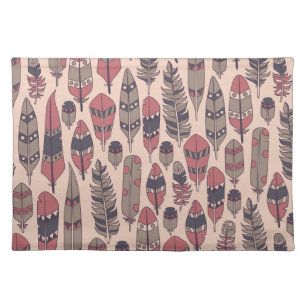 Abstract feathers: colorful vintage background. cloth placemat