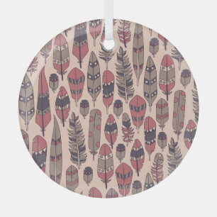 Abstract feathers: colorful vintage background. glass ornament