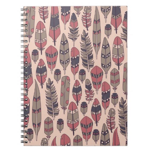 Abstract feathers colorful vintage background notebook