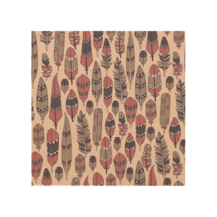 Abstract feathers: colorful vintage background. wood wall art