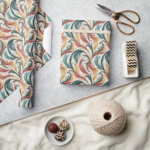 Abstract Feathers Wrapping Paper Roll